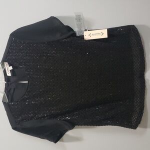Nanette Lepore NWT Sequin Front Short Sleeve Top